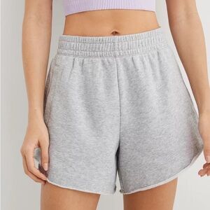 Aerie Fleece-Of-Mind High Waisted Short Women’s Size S Grey Sweat Shorts Pockets
